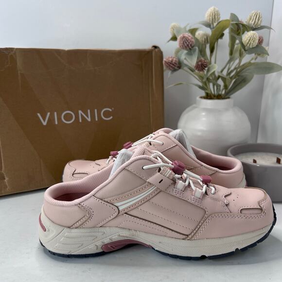 Vionic 23 Walk Mule Leather Lace Up Sneakers Comfort Pink Women's 6.5 Medium NWB - Picture 7 of 10
